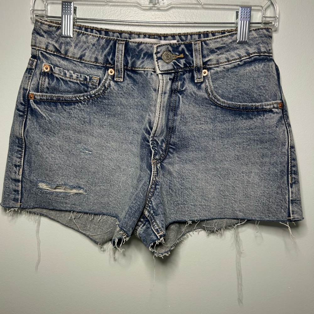 Garage Gray Jean Shorts with Distressed Details